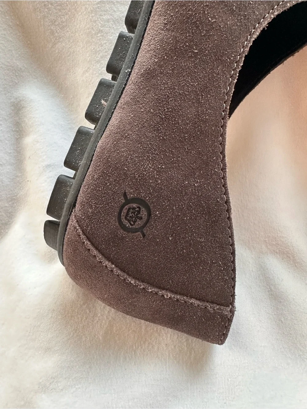 Born Women’s Dark Grey Suede Slip-On flats.